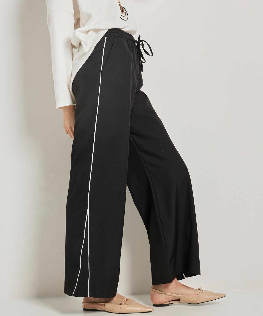 wide fit broek contrast zijnaden