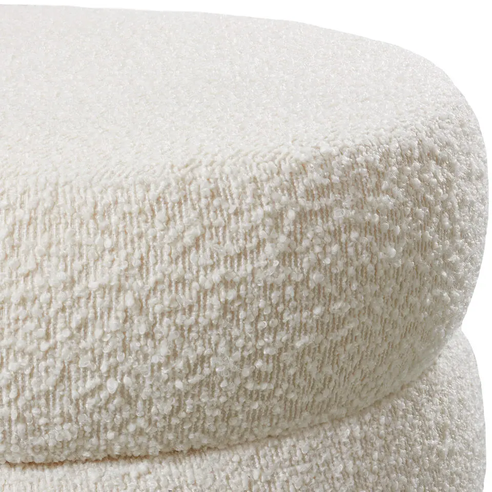 tectake Hocker Altu, gestoffeerd, opbergruimte, Bouclé Crèmewit