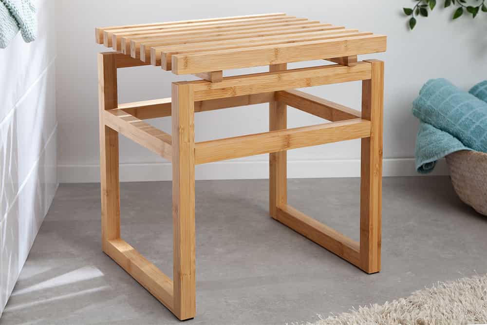 Design Sitzhocker LAGOON SPA 40cm Bambusholz Badhocker
