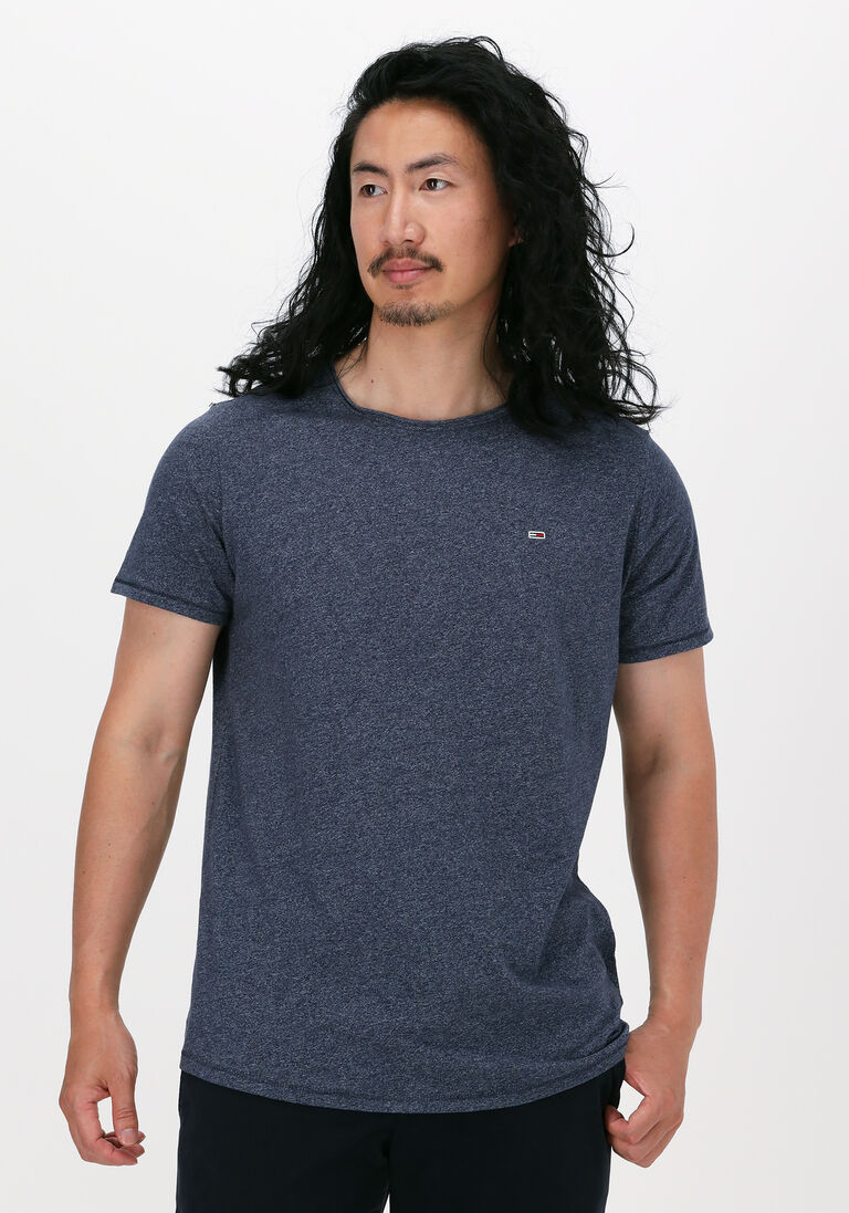 TOMMY JEANS lichtblauwe tommy jeans t-shirt tjm slim jaspe c neck