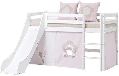 Hoppekids ECO Dream Halvhøy Loftseng med Sklie og Stige 90x200, Hvit