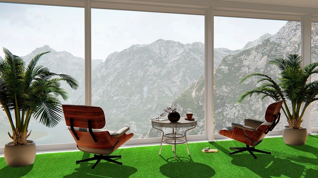 my home Kunstrasen »Rasenteppich MERAN, Made in Netherlands« rechteckig 40 mm Höhe natürliche Optik, wasserdurchlässig, für Balkon, Terrasse & Garten