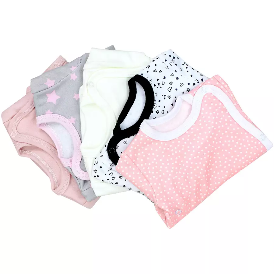 TupTam Baby Langarm Wickelbody 5er Pack rosa Modell 1