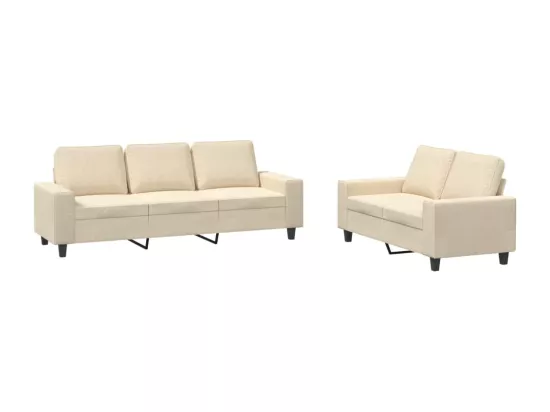 Ensemble de canapés 2 pcs crème tissu