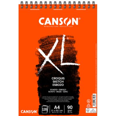Canson XL - Bloc dessin croquis - 120 feuilles - A4 - 90 gr - ivoire