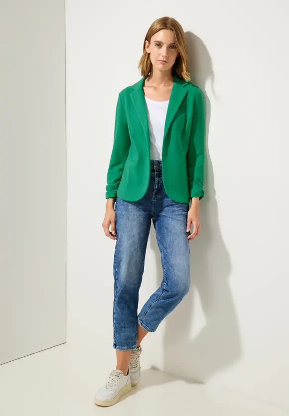 Basic Blazer mit Raffungen - dark cameo green