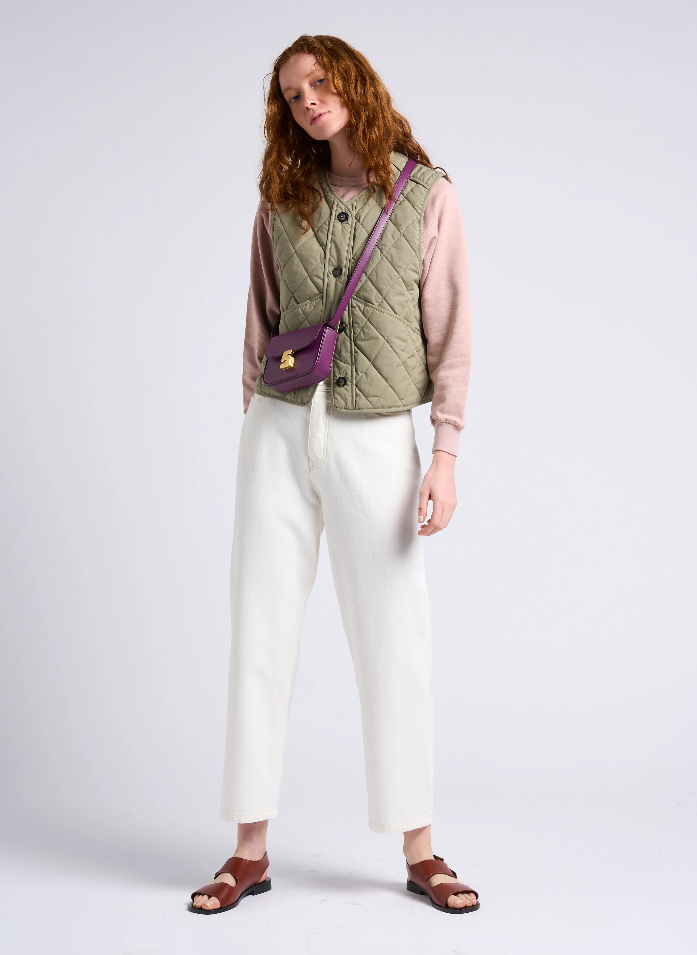 BELL VERY MINI - Sac bandoulière en cuir de vache | Violet