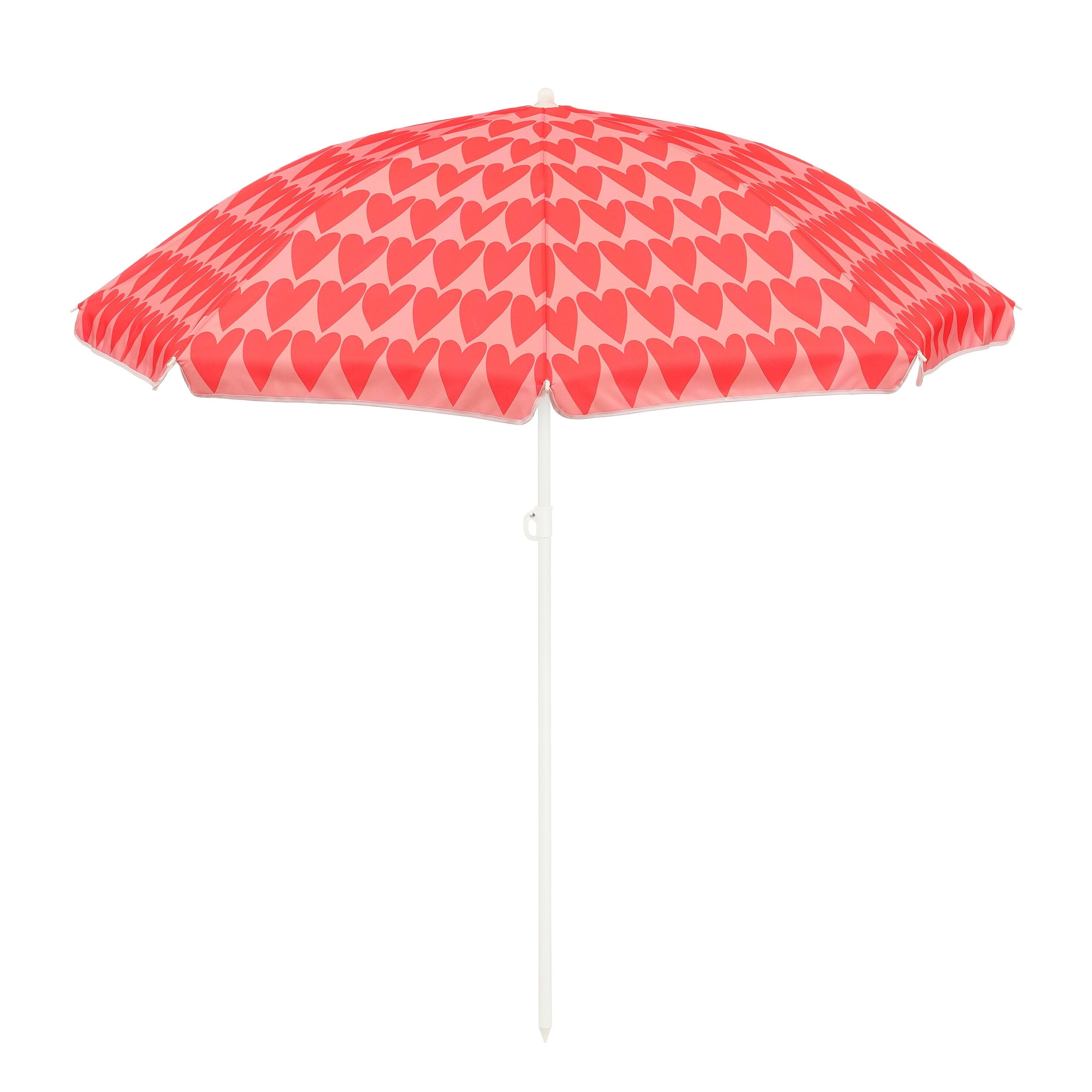 Mica Decorations Parasol hart roze - h180xd160cm