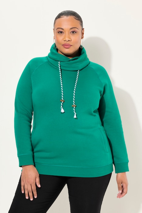 Sweatshirt, weiter Stehkragen, Taschen, Raglan-Langarm
