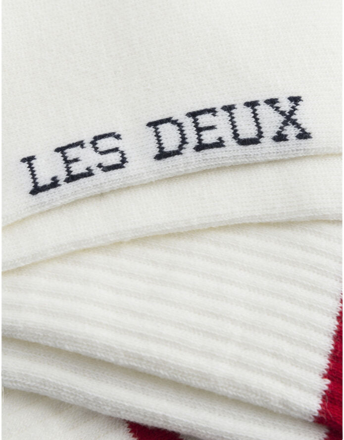 Les Deux William Stripe 2-Pack Socks Råhvid