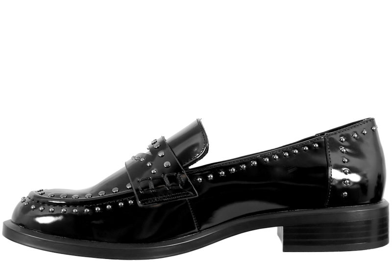 TAMARIS LOAFERS I SORT POLIDO LAK