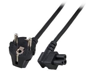 MicroConnect - Strømkabel - IEC 60320 C5 vinklet til power CEE 7/7 (hann) vinklet - 3 m - svart