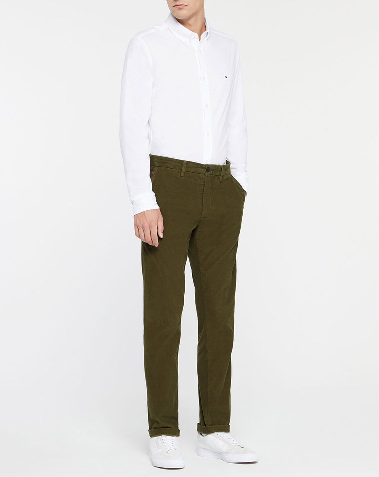 Tommy Hilfiger Pantalon Chino en Velours Denton Gmd kaki