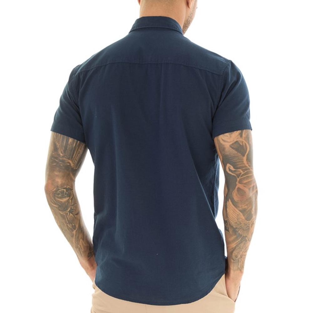 Jack & Jones Chemise Manches Longues Marine Homme Jack & Jones Hoxford