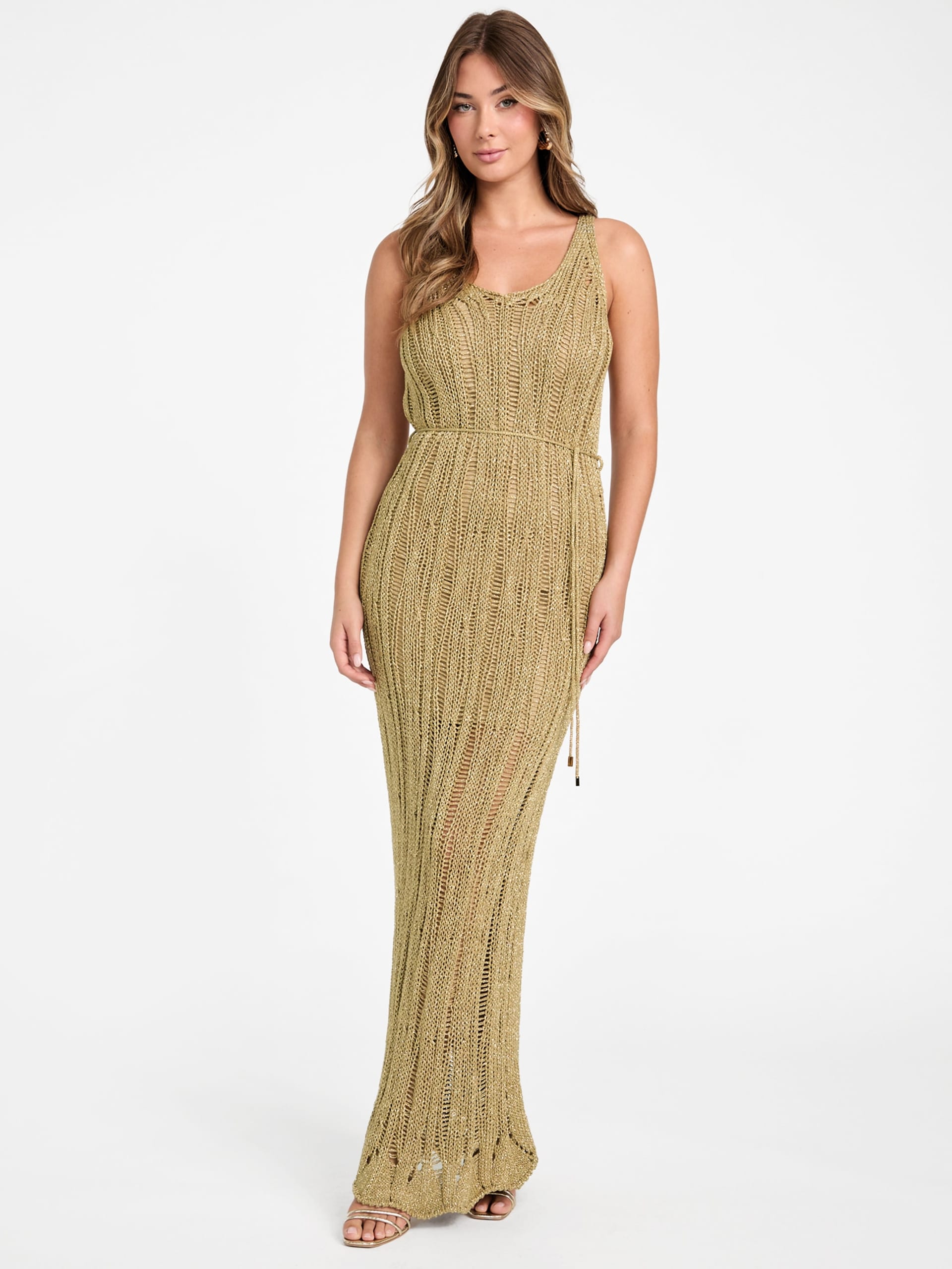 Vestido longo Lucky em tule lurex