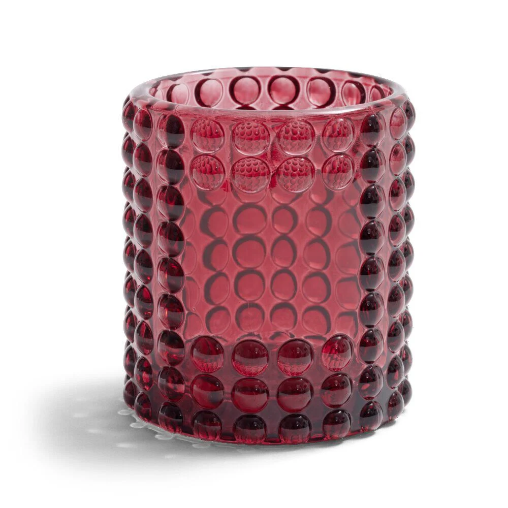 Bougeoir bubble rose foncé Ø7,8cm