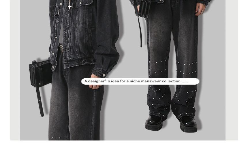 FAERIS - Gewassen denim jasje met kraag en knopen