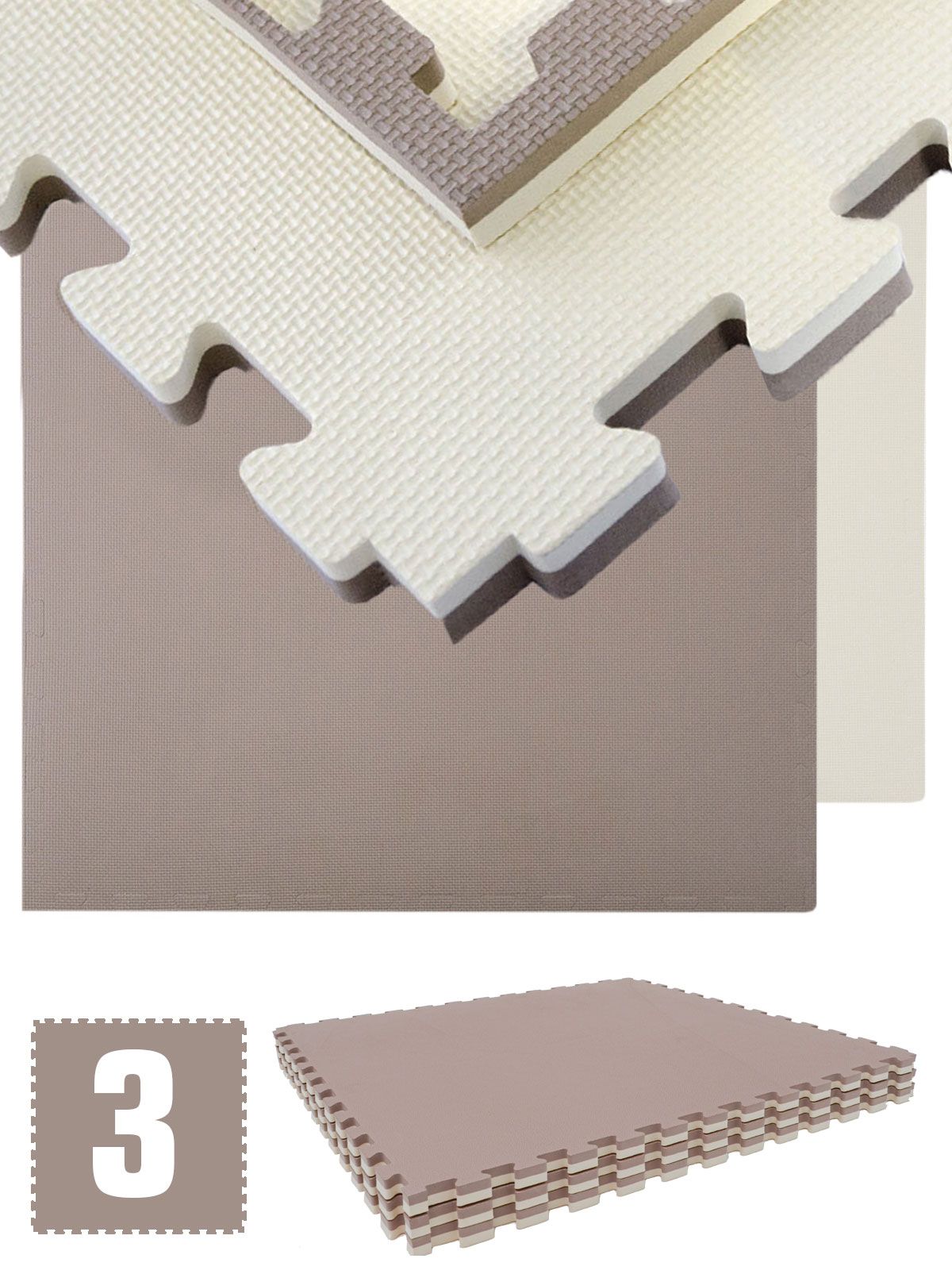 eyepower Fitnessmatte 3er Set 90x90x2.5 cm