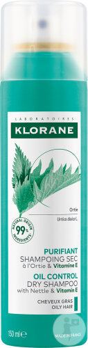 Klorane Ortie & Vitamine E Shampoing sec Purifiant Sébo-Réducteur Cheveux Gras 150ml