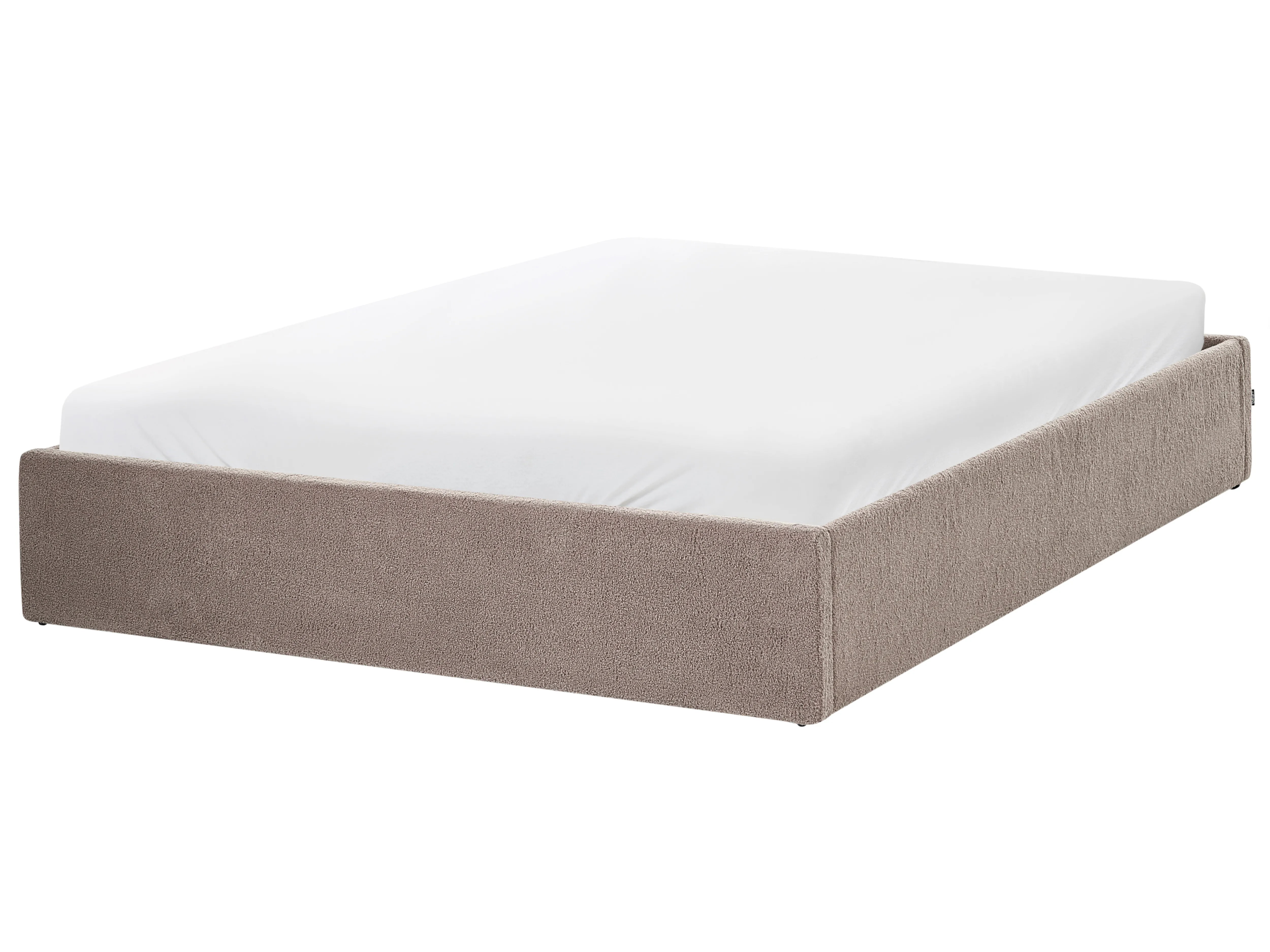 Opbergbed zonder hoofdbord Bouclé DINAN 140 x 200 cm Taupe