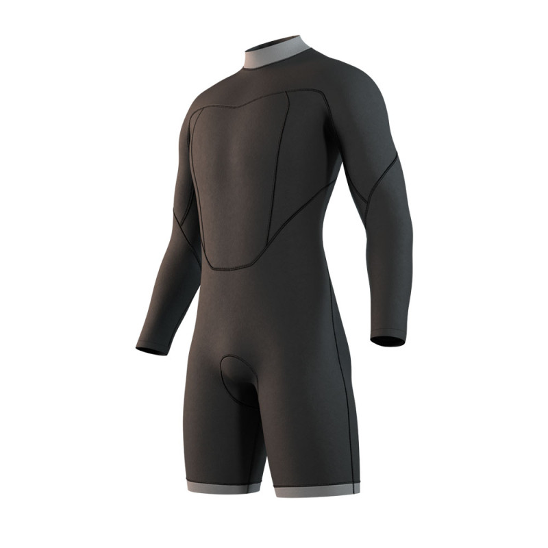 Shorty neoprene mystic brand flatlock ls 3-2 backzip noir