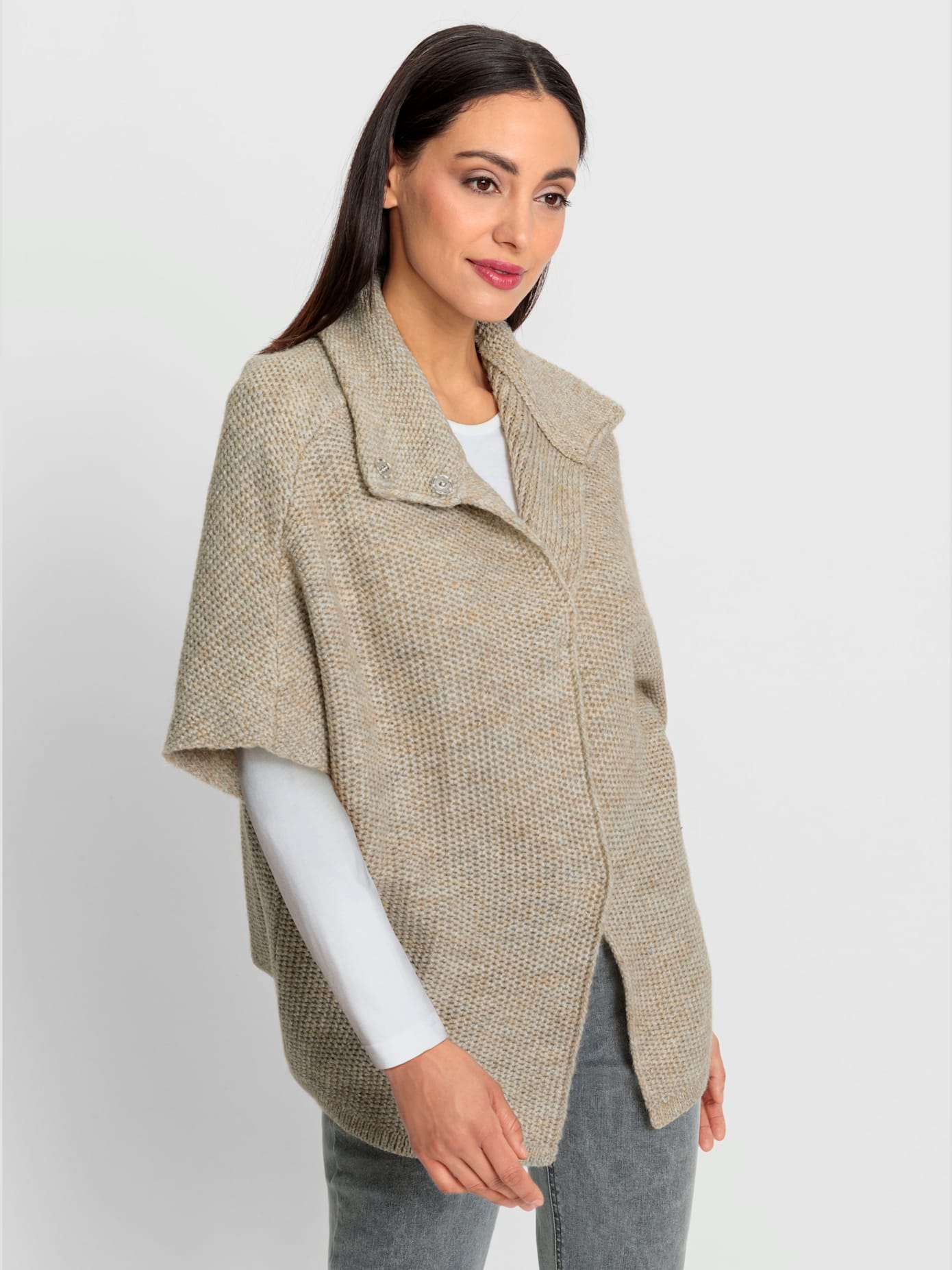 Veste en tricot col montant chaud