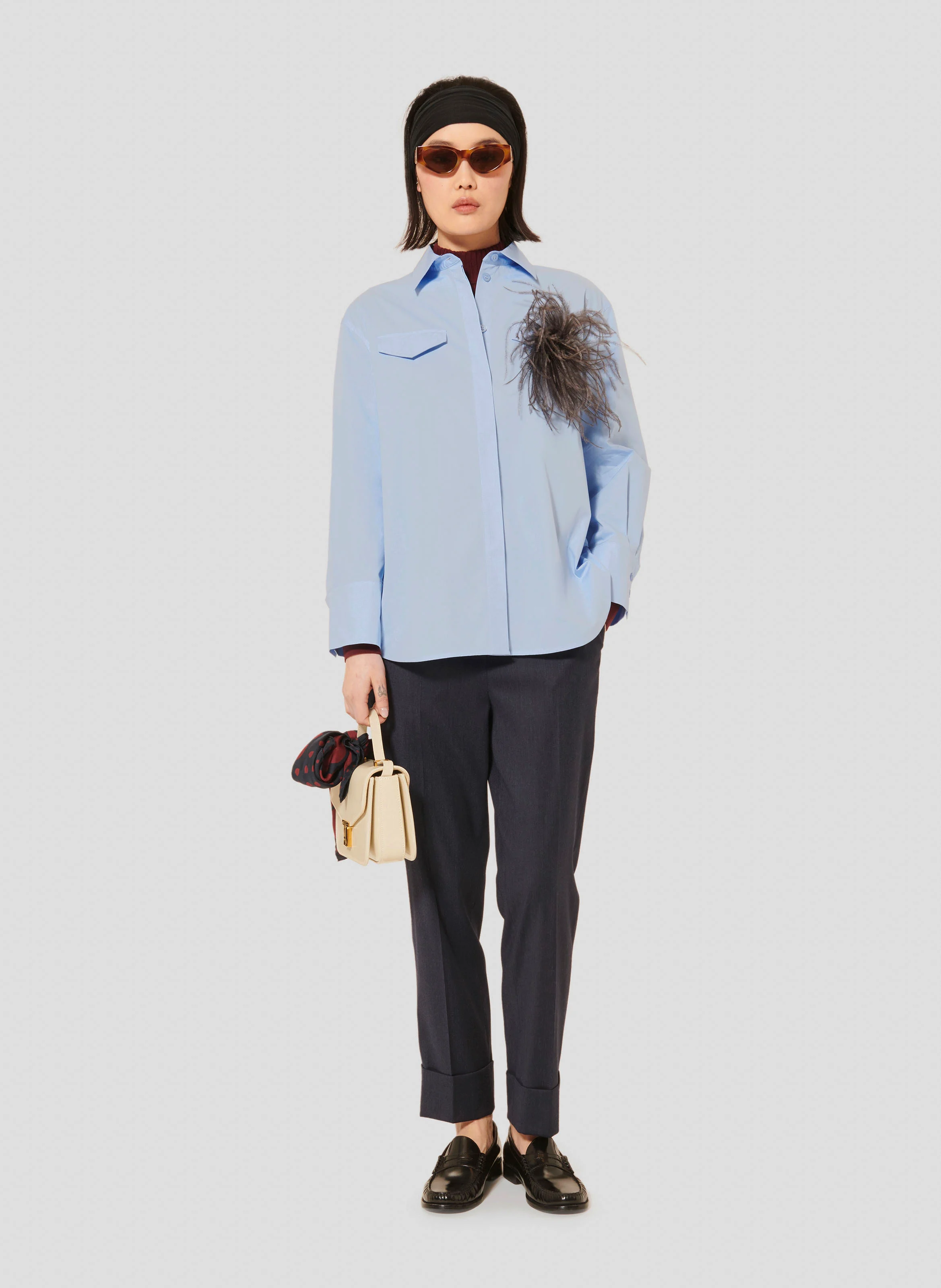 CARLOTTA - Chemise oversize en coton | Bleu