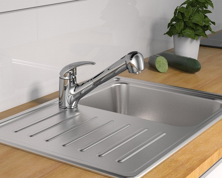 Schutte ALBATROS ééngreepsmengkraan keuken met uittrekbare sproeier, chroom