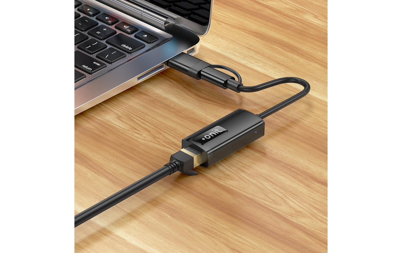 Netzwerk-Adapter Pro USB-C/A – RJ45 2.5G-LANKompakter Adapter für Mobilgeräte ohne RJ45-Anschluss