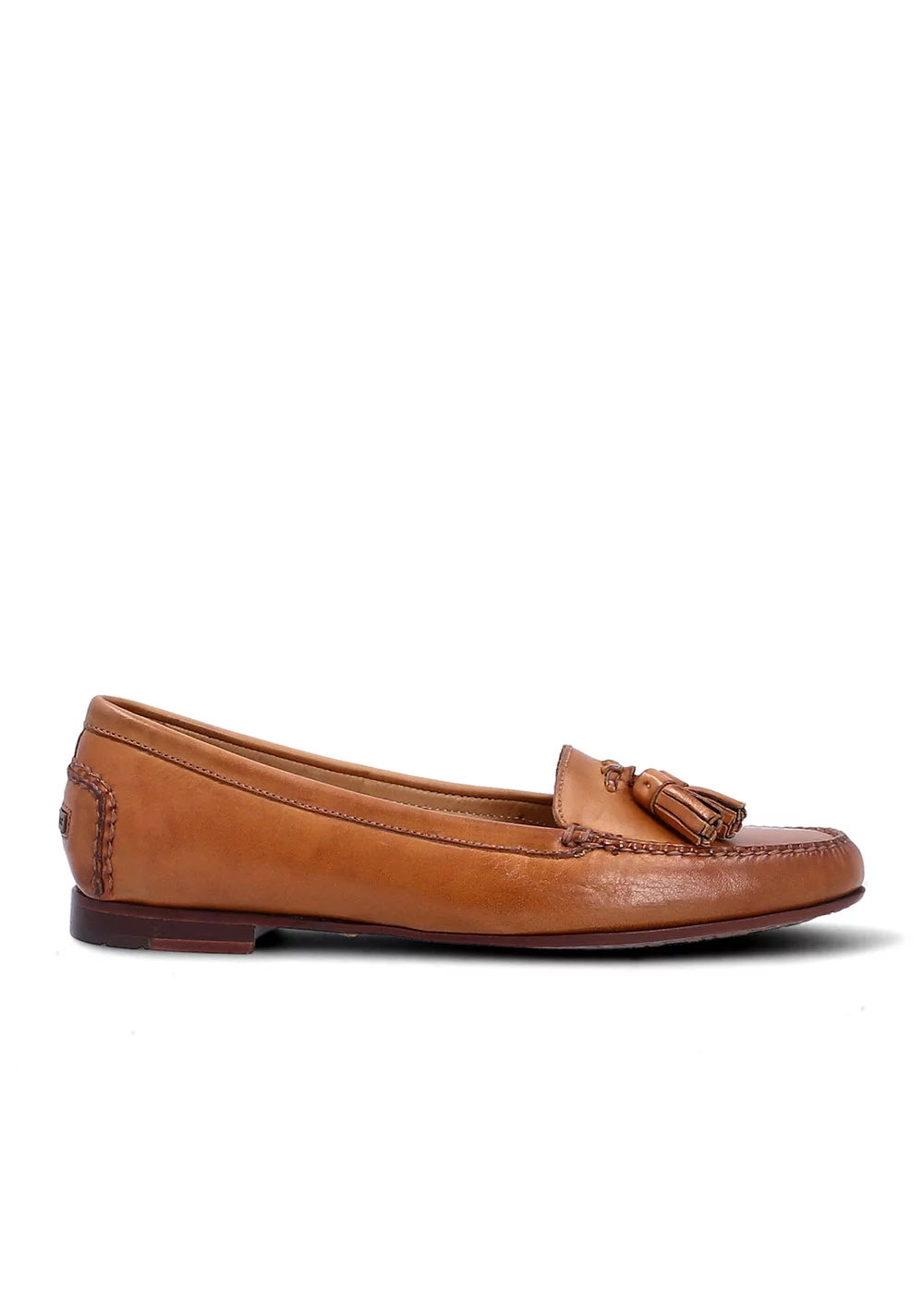 MOCASSIN BI TASSEL CUIR  CAMEL