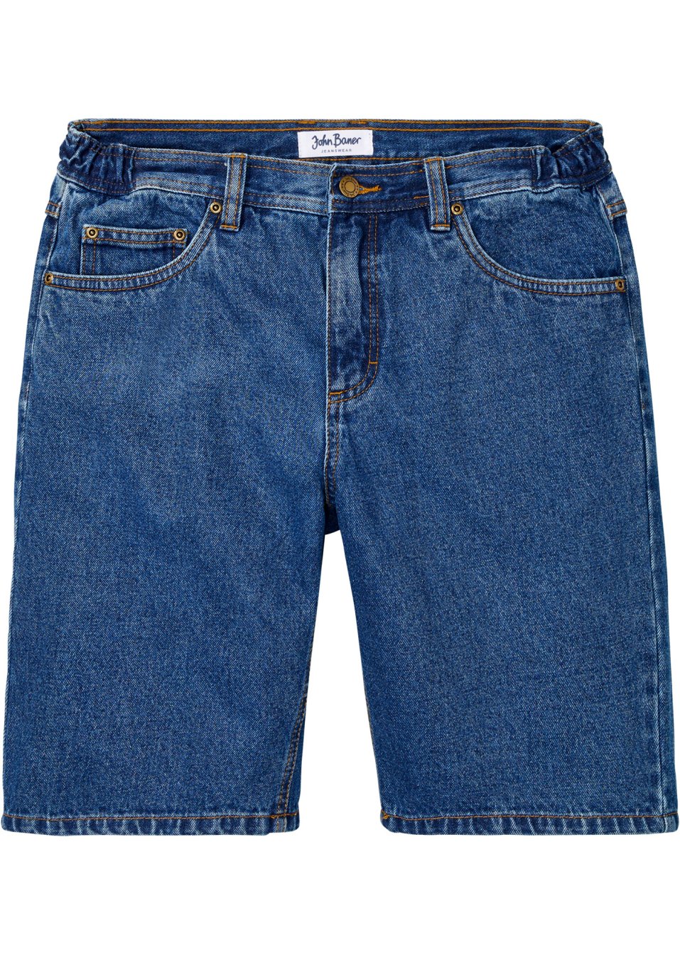 Bermuda en jean avec taille extensible sur les côtés, Classic Fit