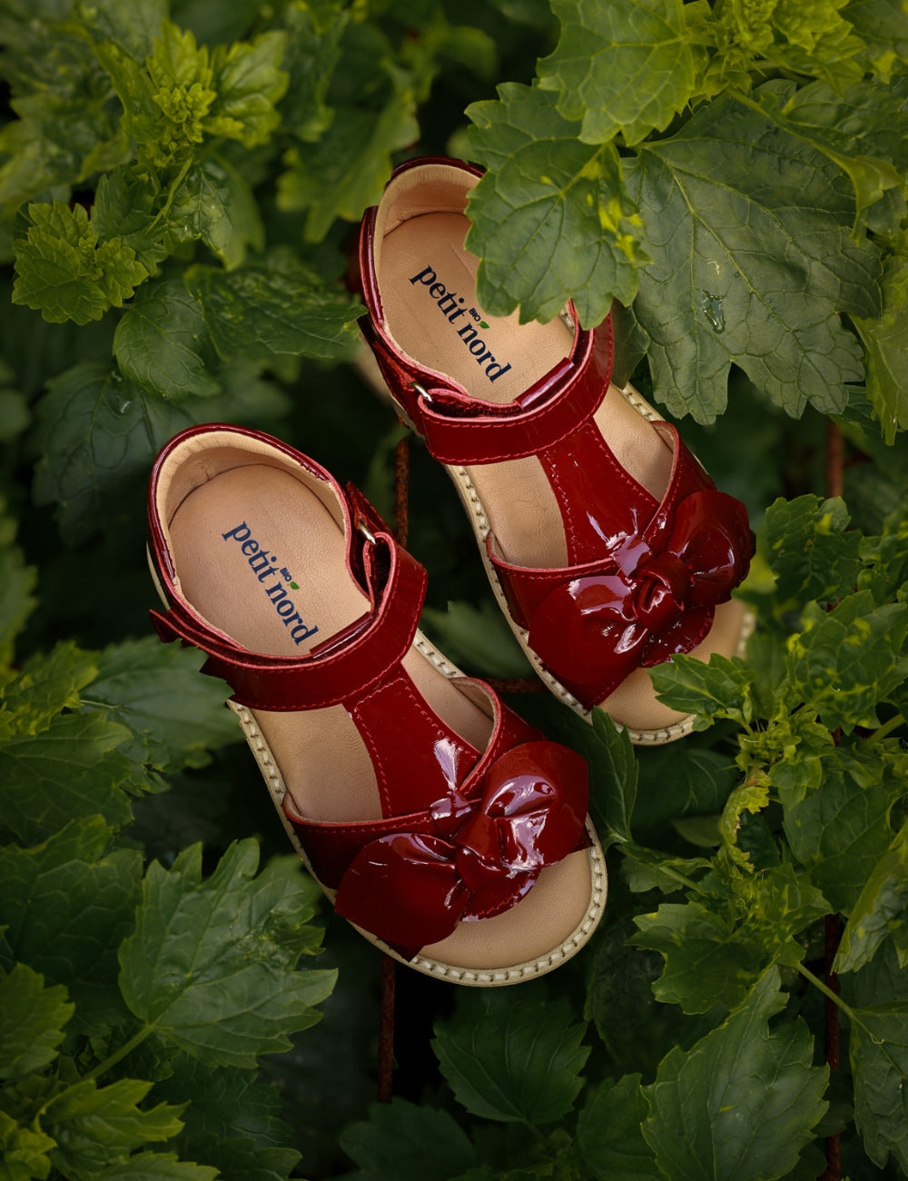 Bow Sandal - Cherry Patent