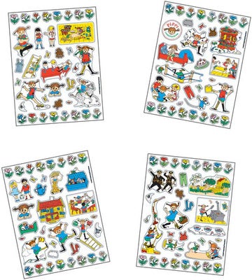 Barbo Toys Pippi Langstrømpe Klistremerker Villa Villekulla 140 Stk