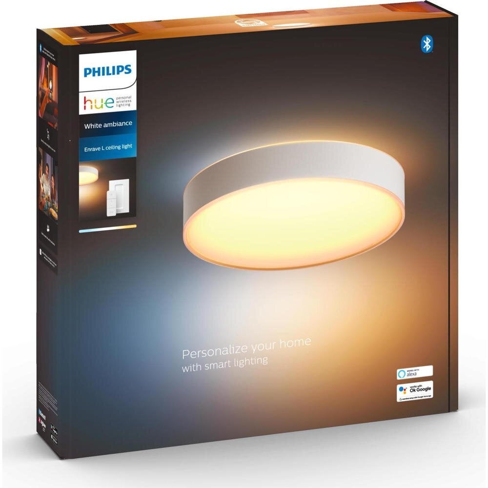 Philips Hue Bluetooth White Ambiance LED-plafondlamp Enrave in wit 33,5W 4300lm