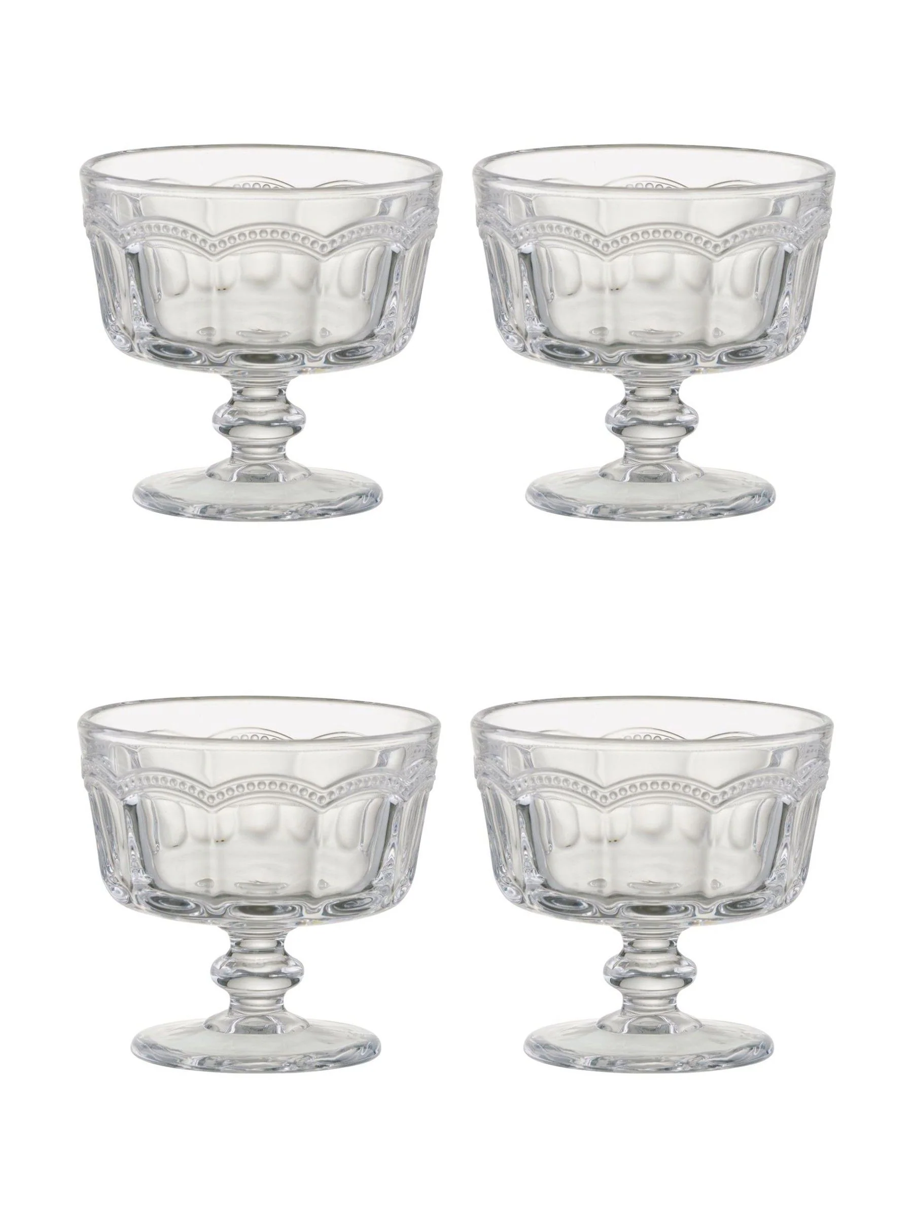 Artland Set of 4 Pearl Ridge Mini Trifle Bowls