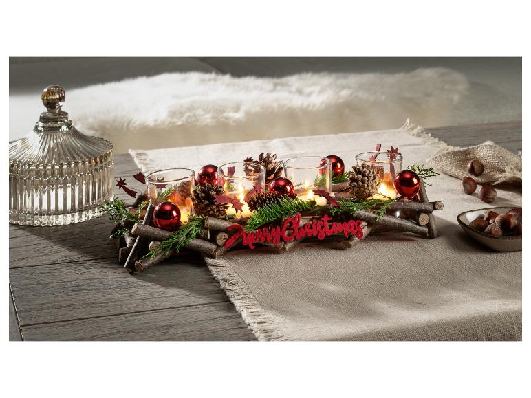 Kerstkrans met 4 waxinelichthouders