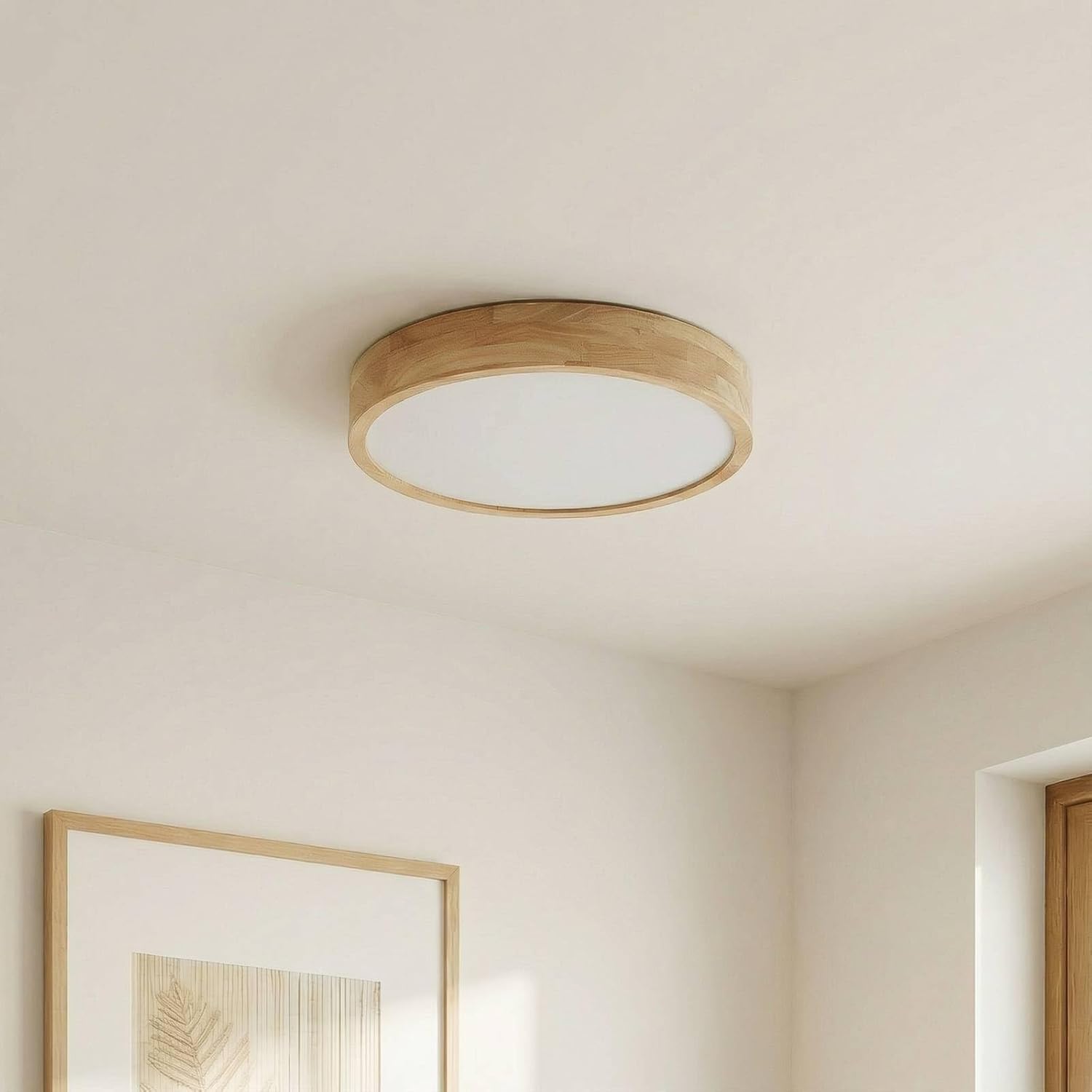 Lindby Deckenlampe Tanju (Landhaus, Vintage Rustikal) aus Holz (5 flammig E27) - Deckenleuchte Lampe Wohnzimmerleuchte