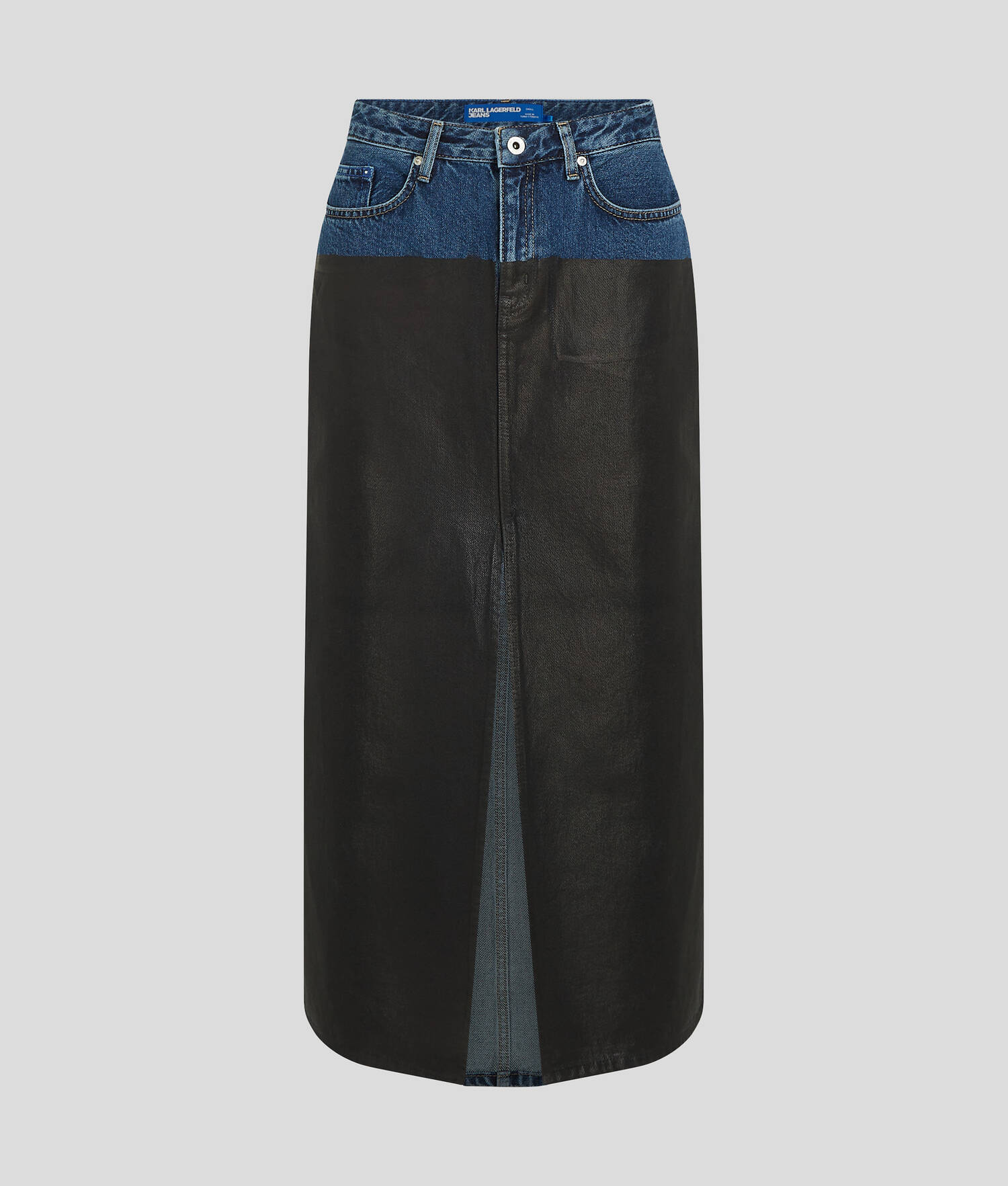 JUPE EN DENIM À BLOCS DE COULEURS KLJ