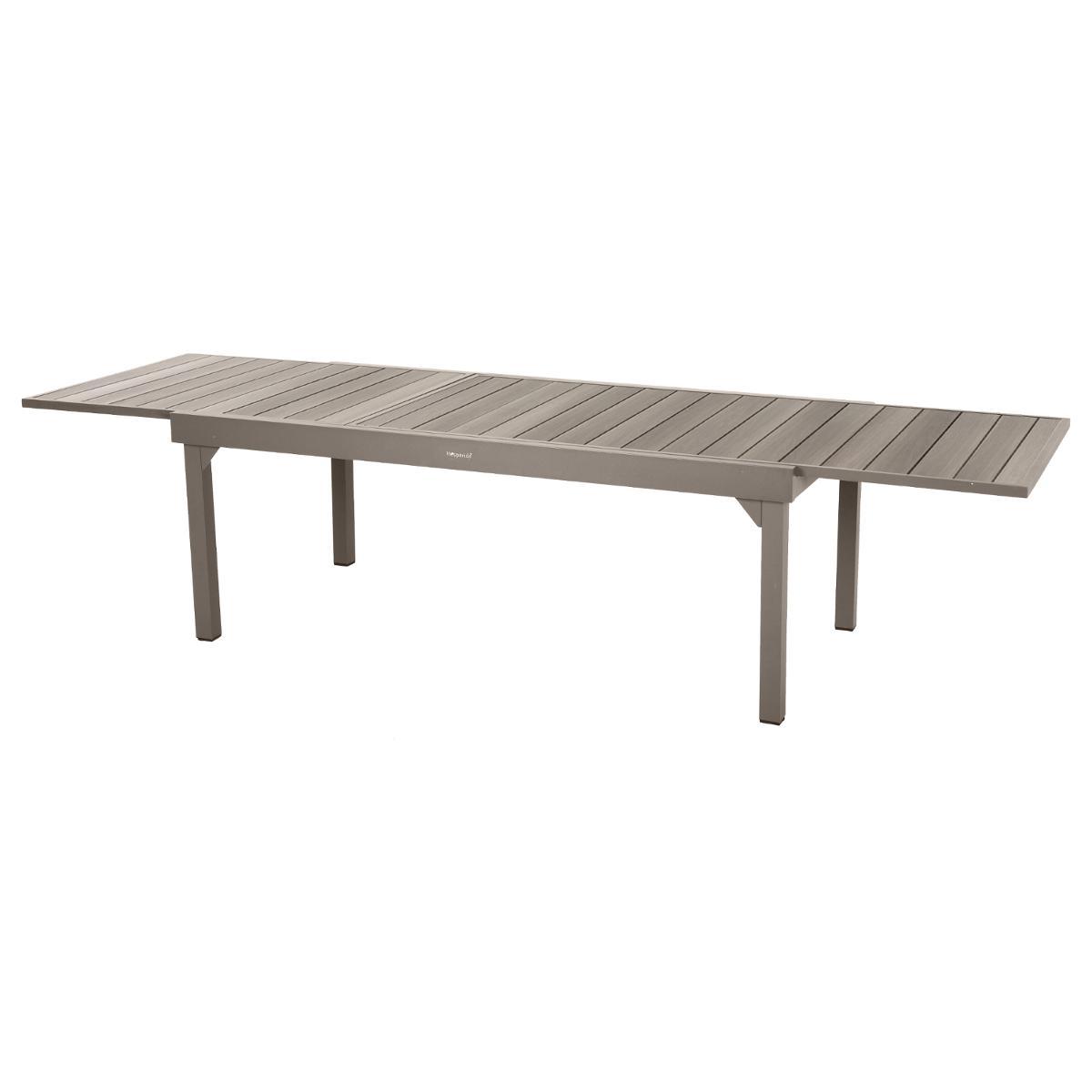 TABLE PIAZZA EXTENSIBLE ALUMINIUM TONKA LIN 12 PLACES