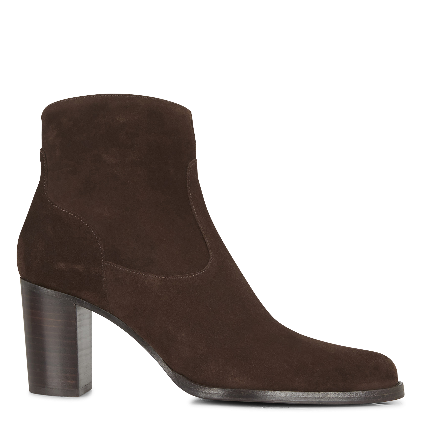 LEGEND 70 - Bottines à talon en cuir velours | Marron