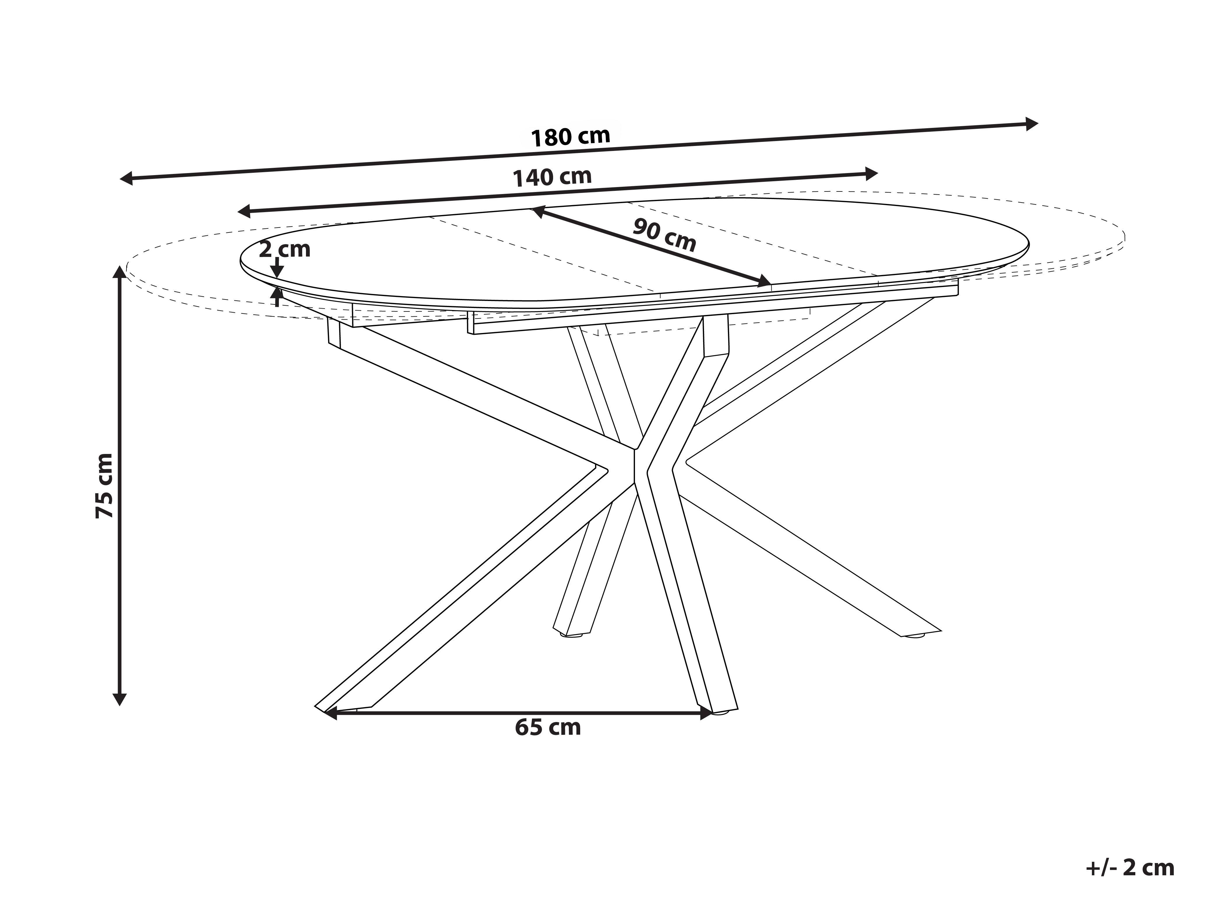 Eettafel uitschuifbaar MACQUARIE Bruin 90 cm 140/180 cm