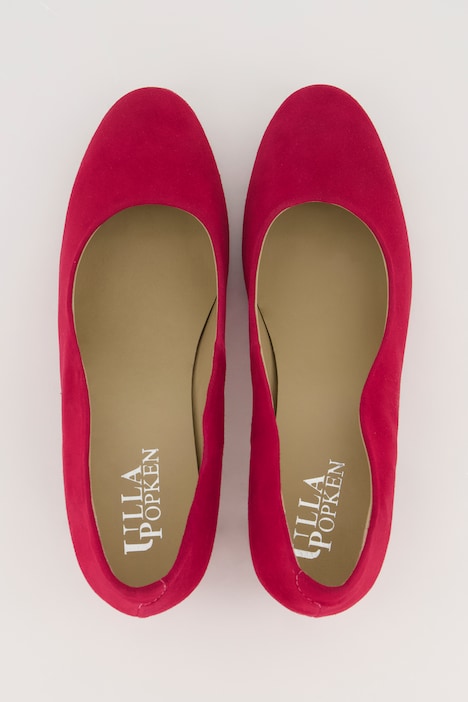 Leder-Pumps, Veloursleder, Wellenschnitt, Weite H