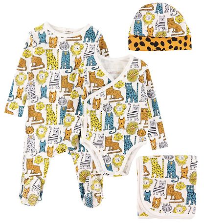 Stella McCartney Kids Gave?ske - 4 Dele - Hvid med Kattedyr