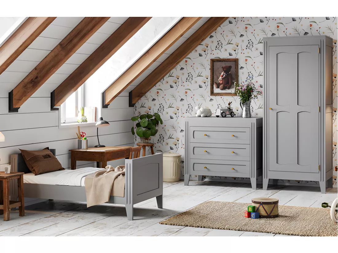 Armoire 1 porte Milenne Gris