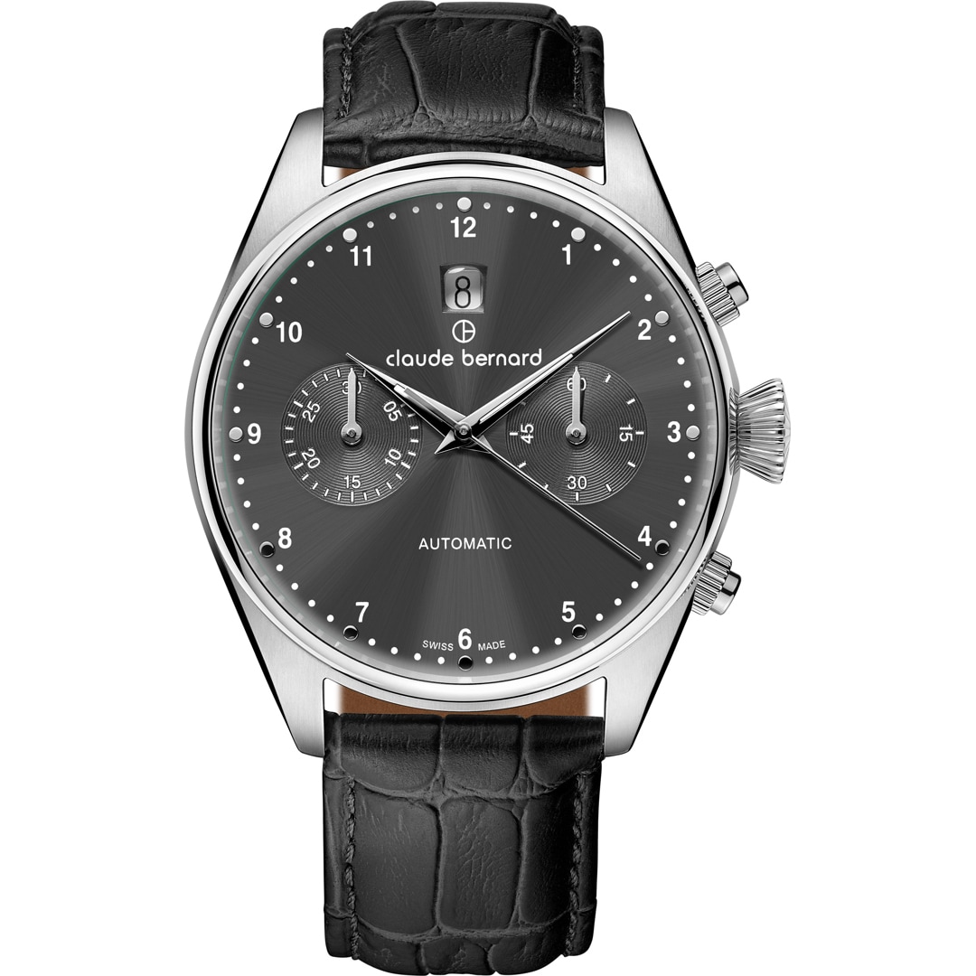 Claude Bernard Proud Heritage Automatic Chronograph Schwarz / Grau