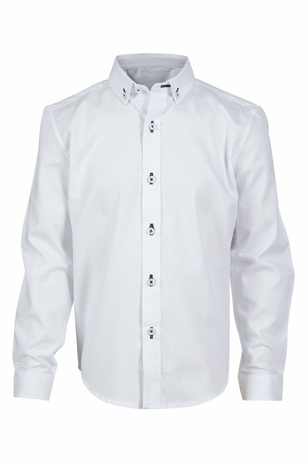 Skjorte easy care med button down krage og kontrast