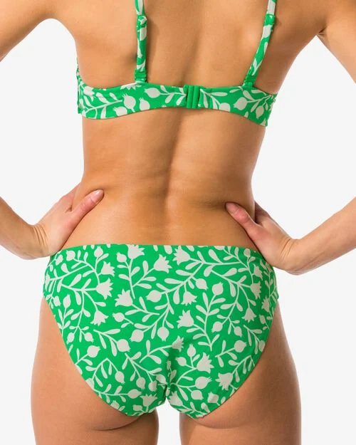 bas de bikini femme taille mi-haute vert