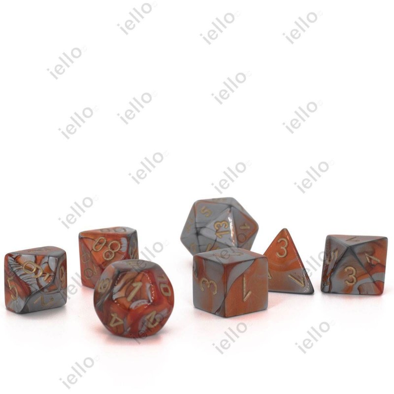 7 dés * gemini * Orange & Acier