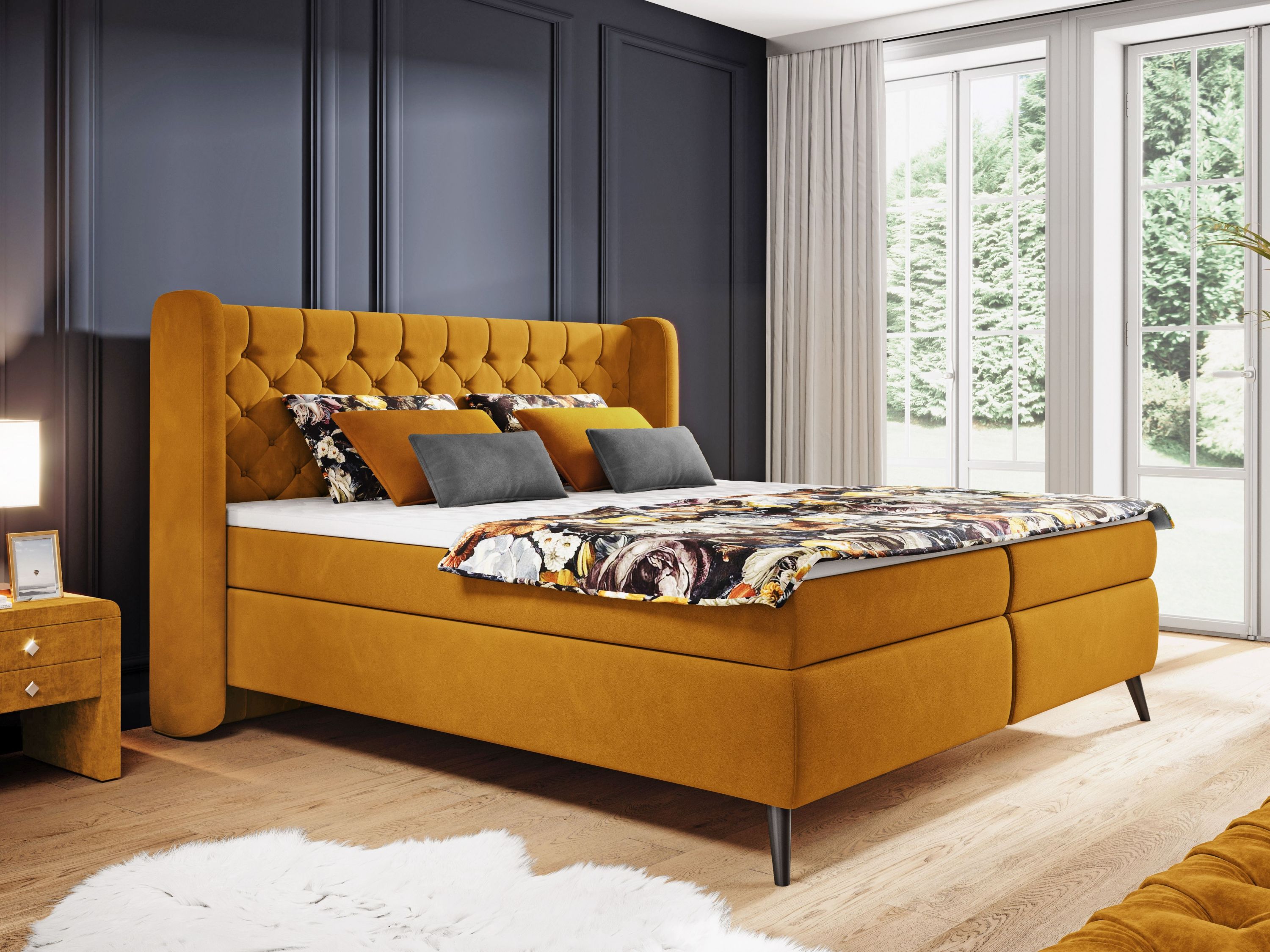 Boxspringbett HARPER WALES 160X200 senf