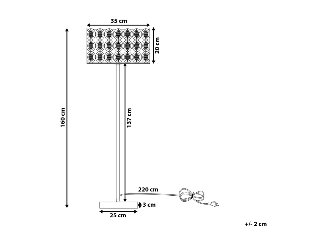 Lampadaire TENNA Cristal Argenté